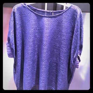 Navy Poncho Style Top